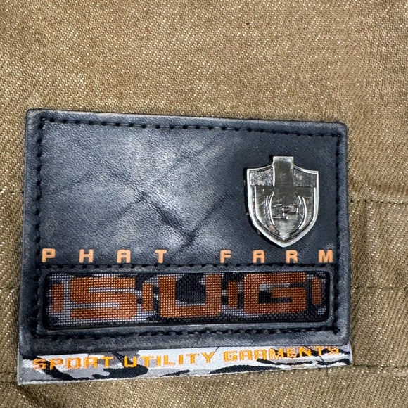 Phat Farm Sport Utility Garments Zip Up Jacket Mens XL Beige Camo Pocket - Picture 9 of 10